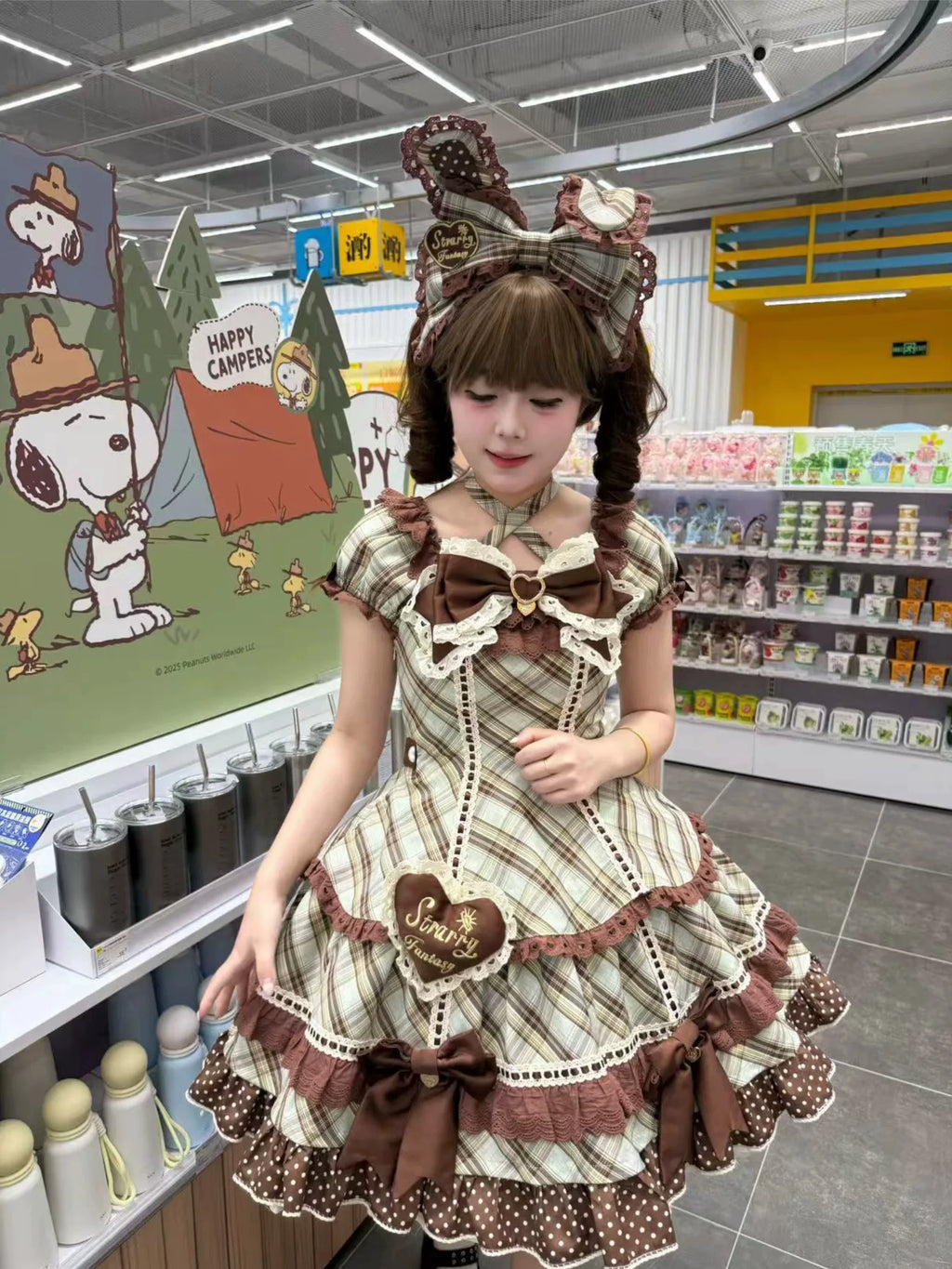 Plus Size Old-School Lolita Plaid JSK and OP Dress and Accessories - image 17