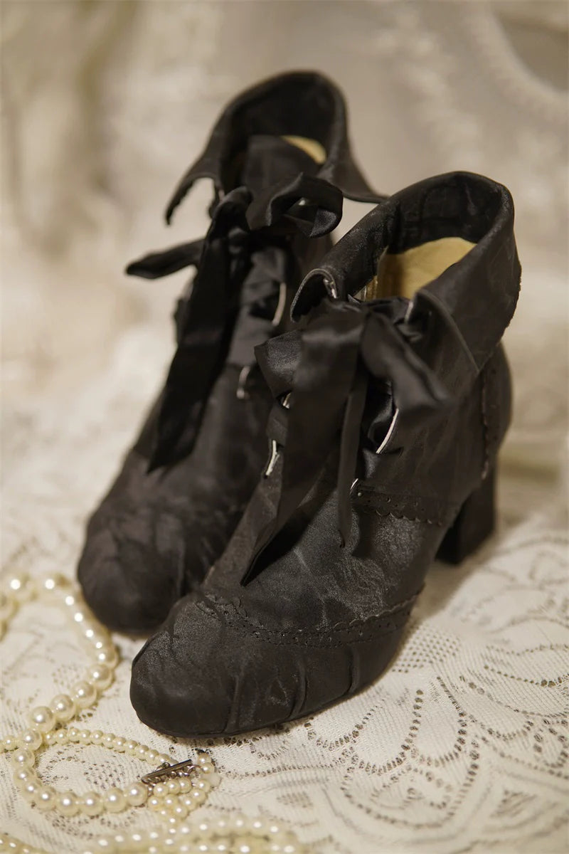 Lady Incognita - Retro Lolita Ankle Boots, Size Zipper - image 15