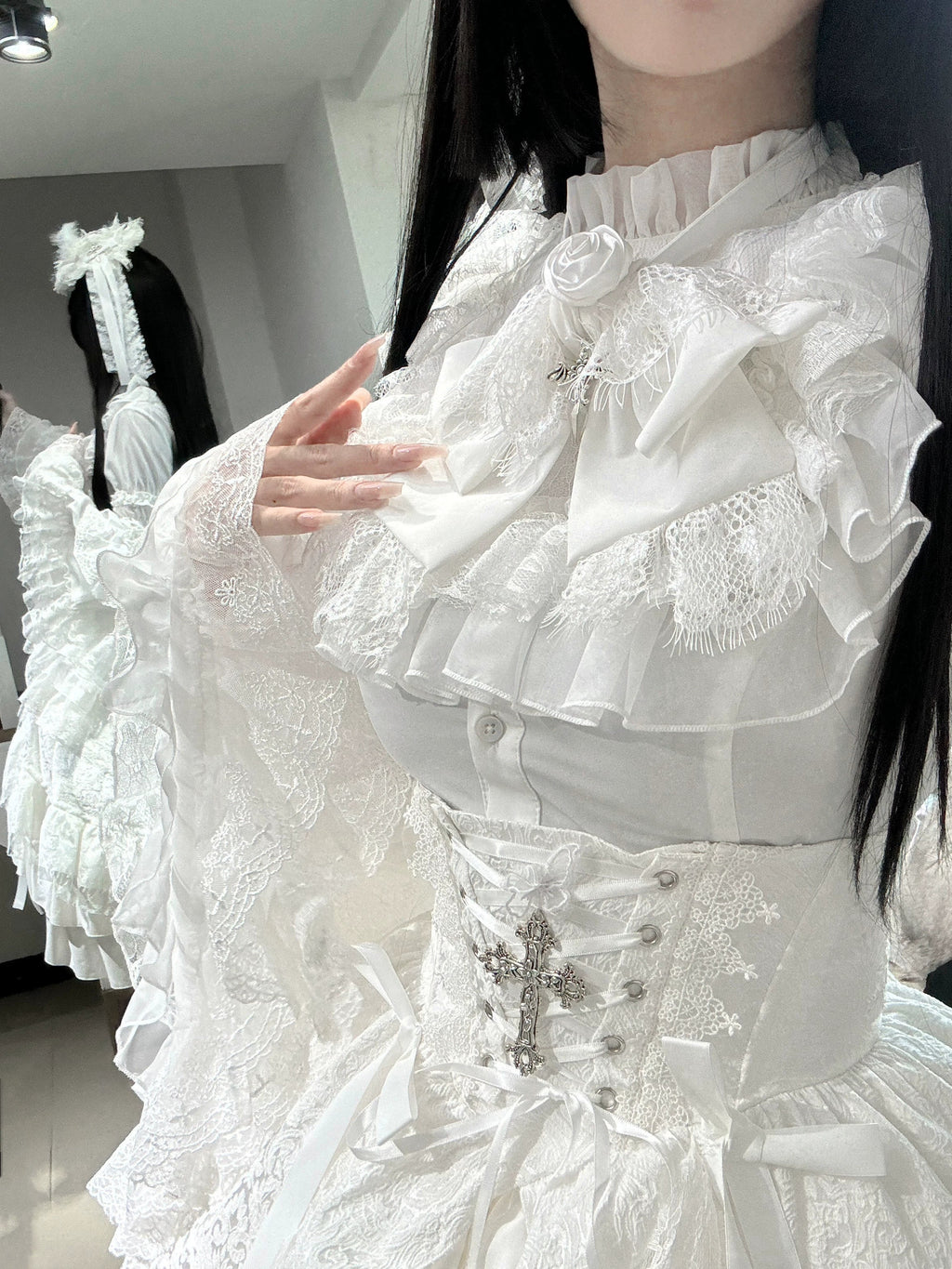 Eternal Taboo - Gothic Lolita Dress with Princess Sleeve Shirt - image 16