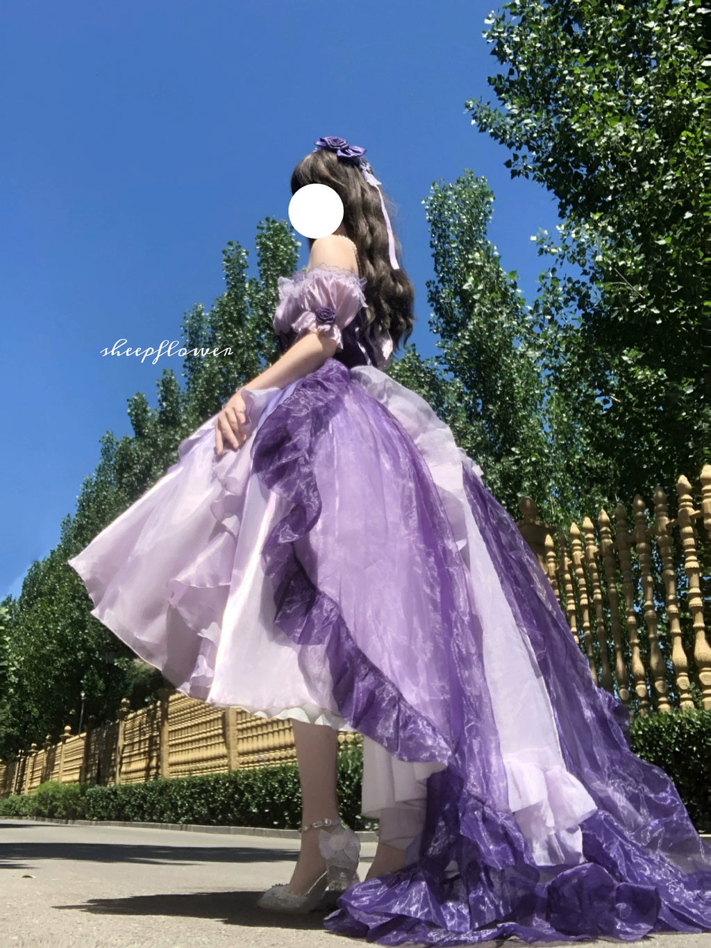 Midsummer Dream - Gradient Color Wedding Lolita JSK Dress Set, Fishbone Waist - image 6