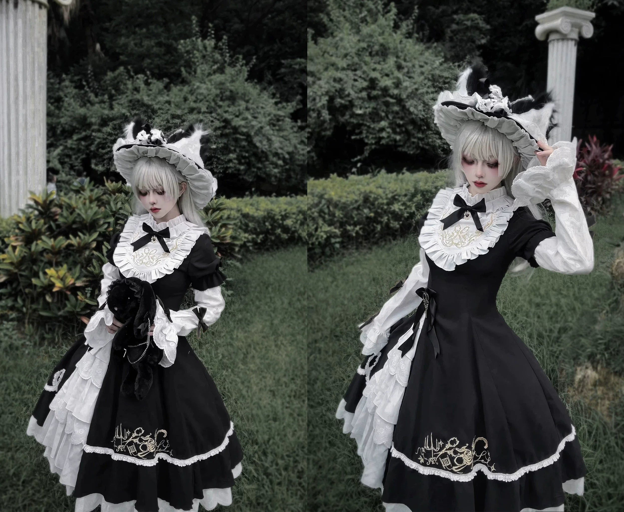 Sewing Magic Cat - Classic Lolita Six-Panel OP Dress with Embroidery and Accessories - image 21