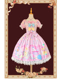 Macaron Dolly House - Sweet Lolita OP Printed Dress, Side Zipper and Accessories - image 1