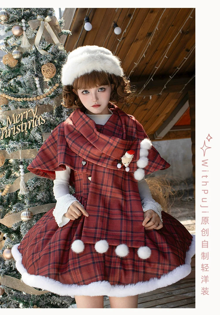 Wish Date - Twins Lolita Fishbone Bust-supporting JSK Winter Scarf-Cape and Accessories - image 13