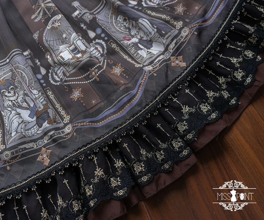 Demon Hunting Notes - Fishbone Gothic Lolita Skirt - image 41