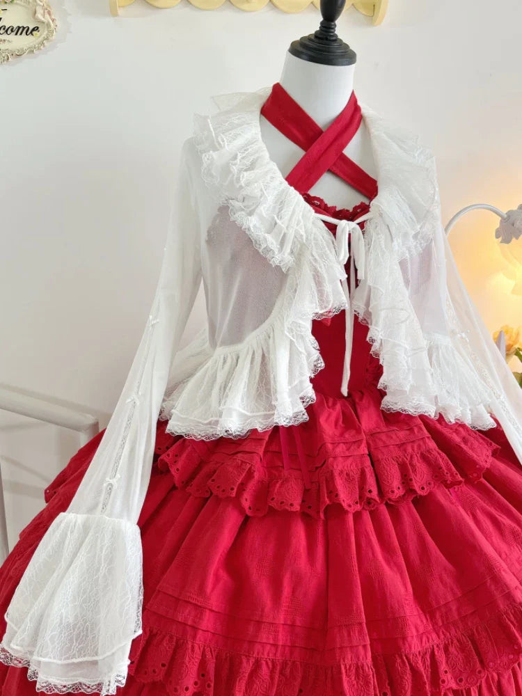 Mist Cardigan - Lightweight Sweet Lolita Bolero, Ruffle Details - image 1