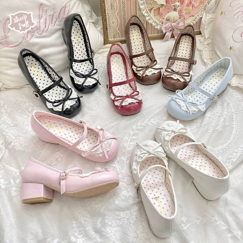 Young Layla - Vintage Lolita Shoes Low Heel Butterfly Shoes - image 1