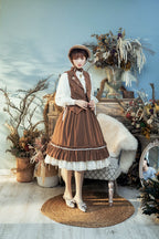 Rose Doll - Elegant Lolita Striped Fishbone Skirt - image 39