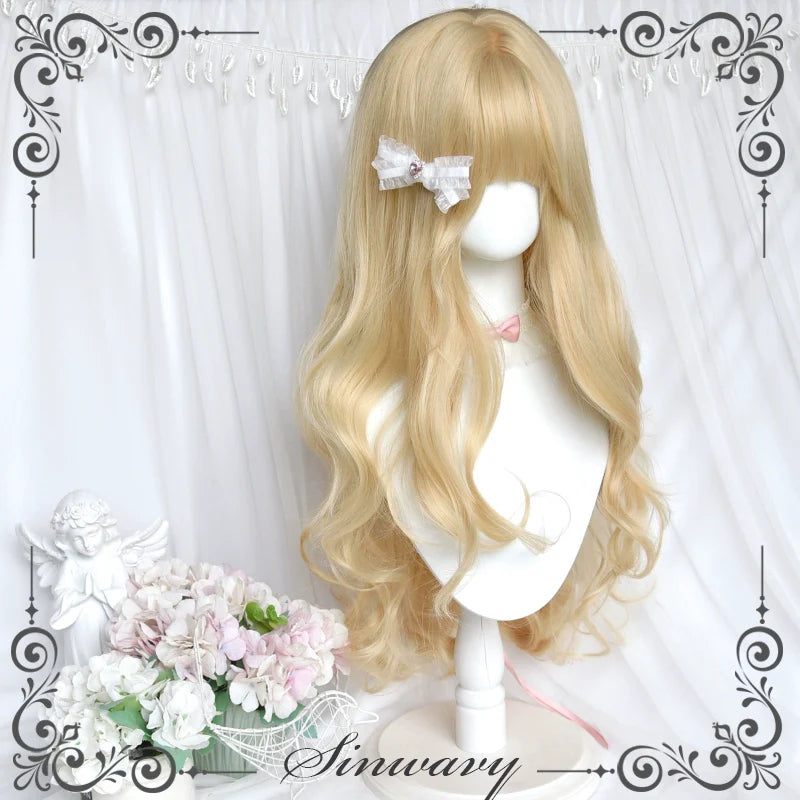Elegant Lolita Platinum Wig Long Curly Layered Wig - image 5
