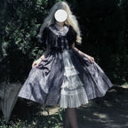 Silent Church - Gothic Lolita JSK Dress Printed Dress Thin Shawl Set - image 7
