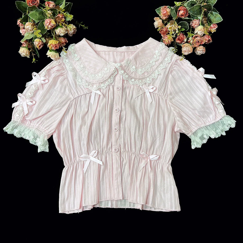 Sweet Lolita Doll Collar High-Waisted Blouse - image 20