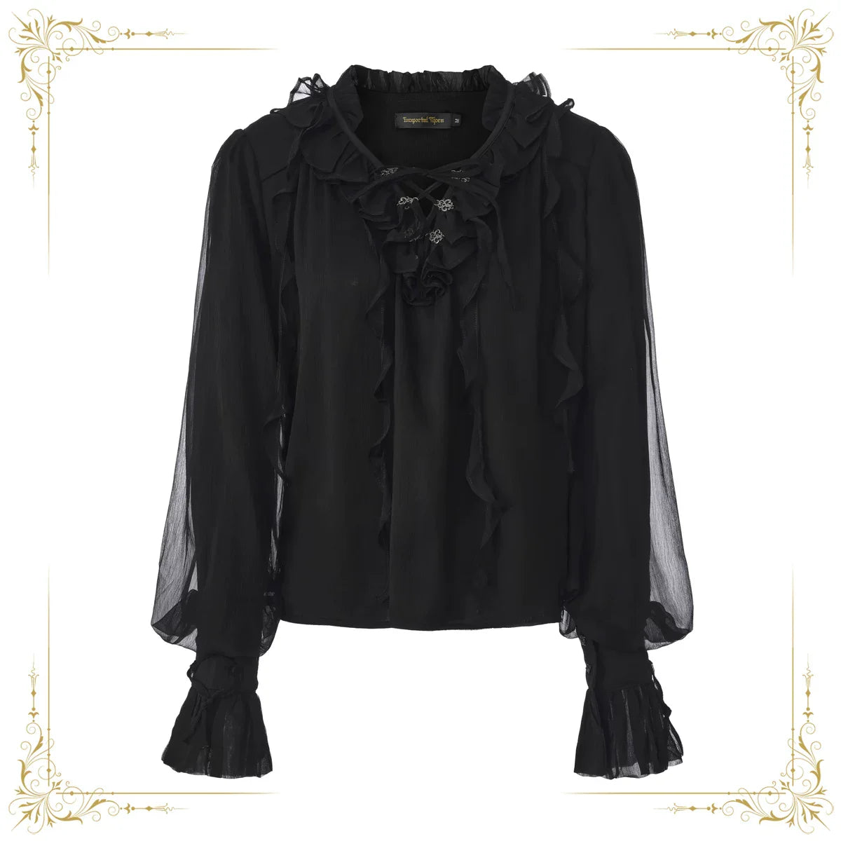 Eternal Treasure Voyage - Ouji Lolita Chiffon Blouse with Ruffles - image 3