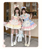 Cream Puff - Sweet Lolita Apron OP Dress, Bunny & Bear Details - image 1