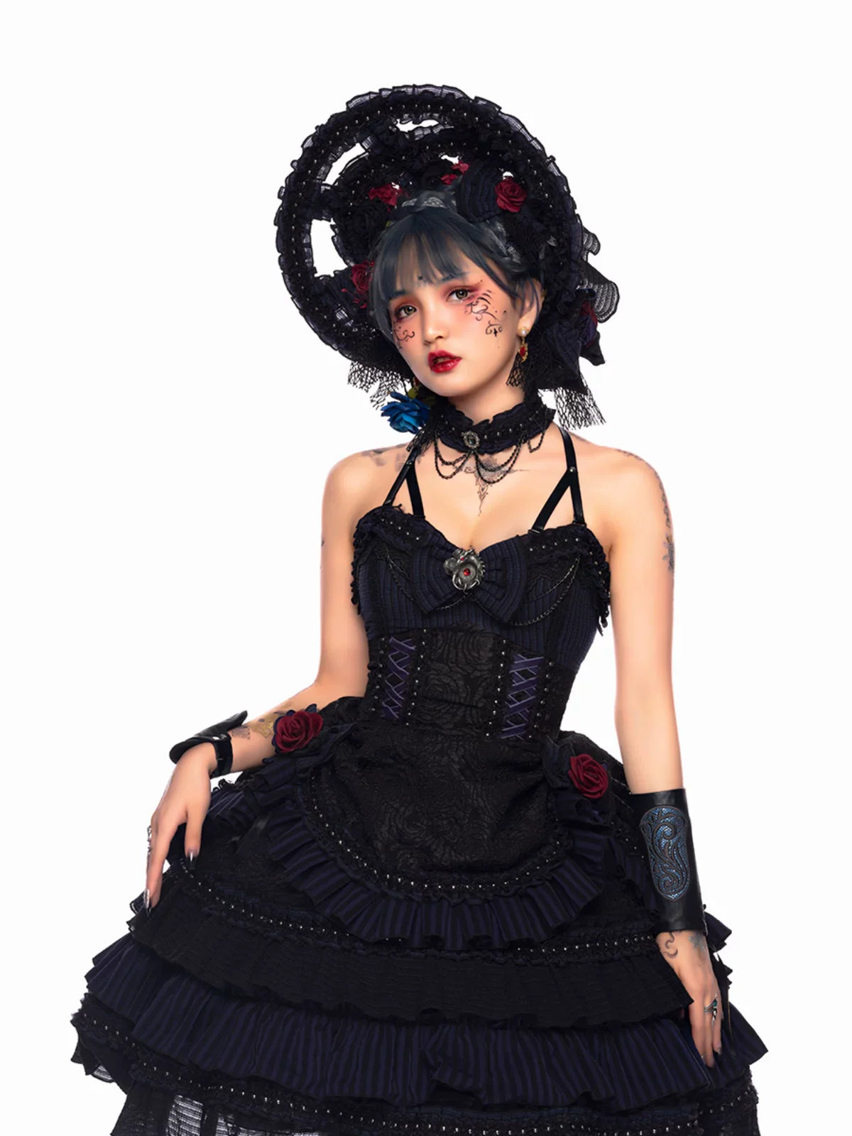 Ismailia - Gothic Lolita JSK Dress, Lace & Rose and Accessories - image 9