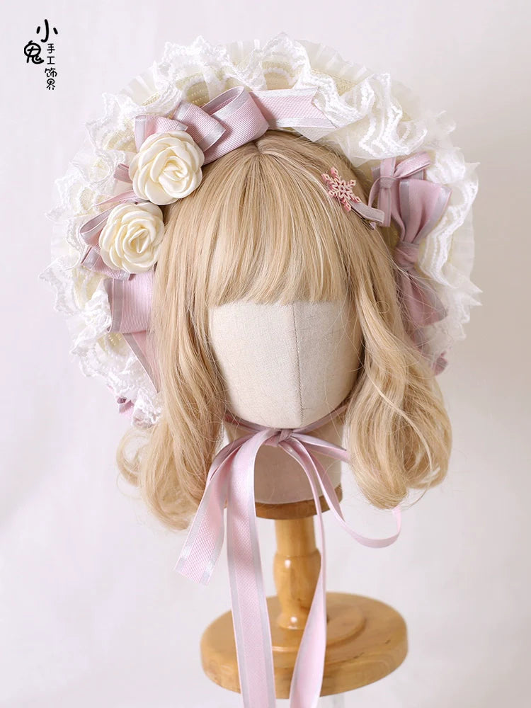 Sweet Lolita Handmade Christmas Pink Headdress - image 8