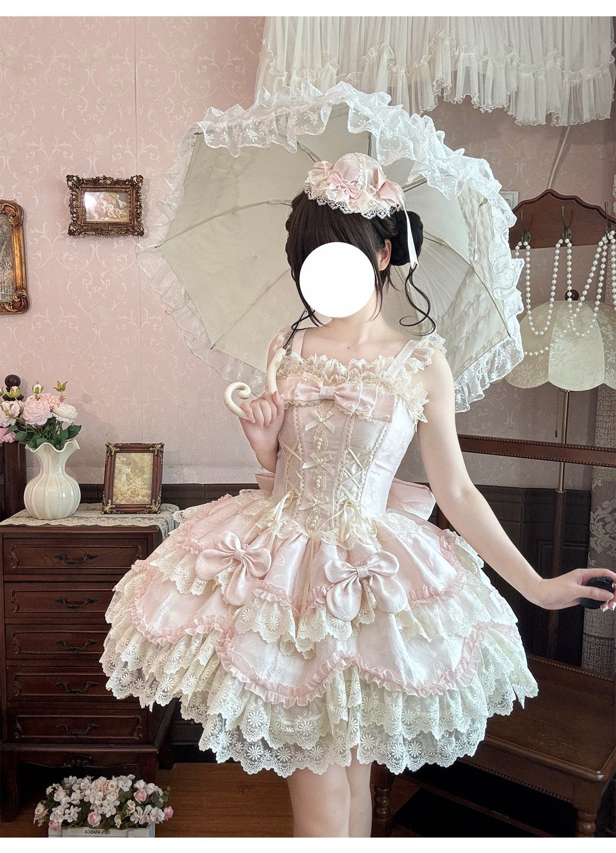 Realm of Sea Moon Sweet Lolita Jacquard JSK and Accessories - image 11