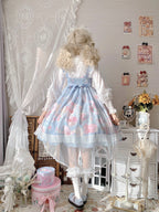 Sweet Lolita Summer JSK Dress, Wreath Bunny Printed - image 5