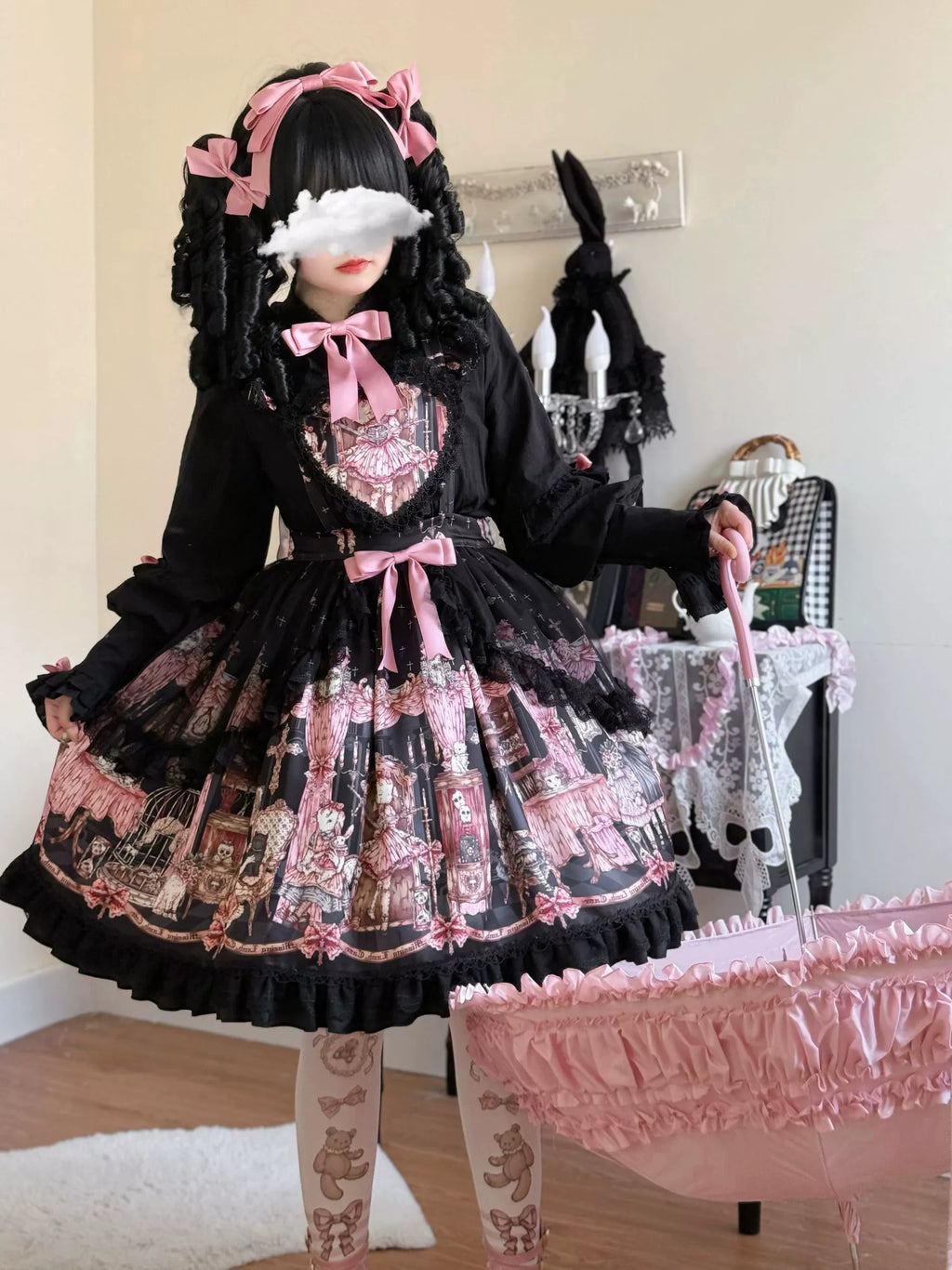 Missing Lamb Case - Gothic Lolita Dress Set with Sheep Prints - image 33