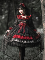 Night of Berea Gothic Lolita OP Dress in Black and Red - image 1