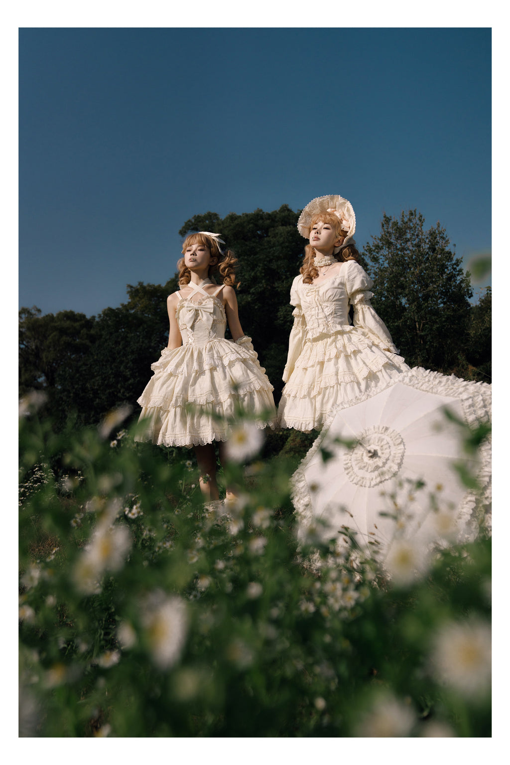 Miss Flora - Cotton Sweet Lolita Dress Set Doll-like OP and JSK - image 6