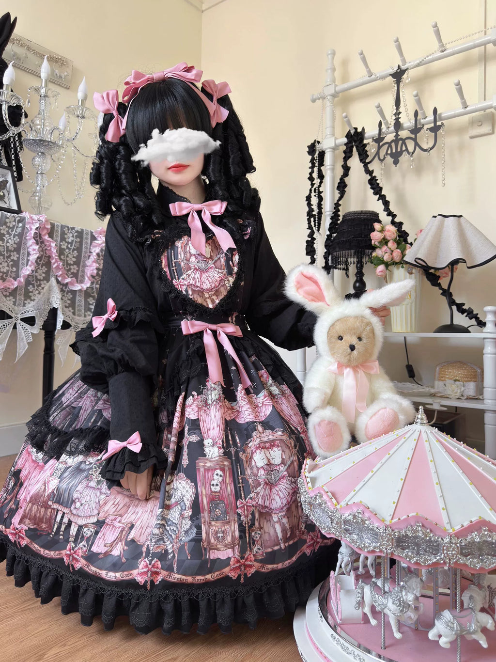 Missing Lamb Case - Gothic Lolita Dress Set with Sheep Prints - image 41