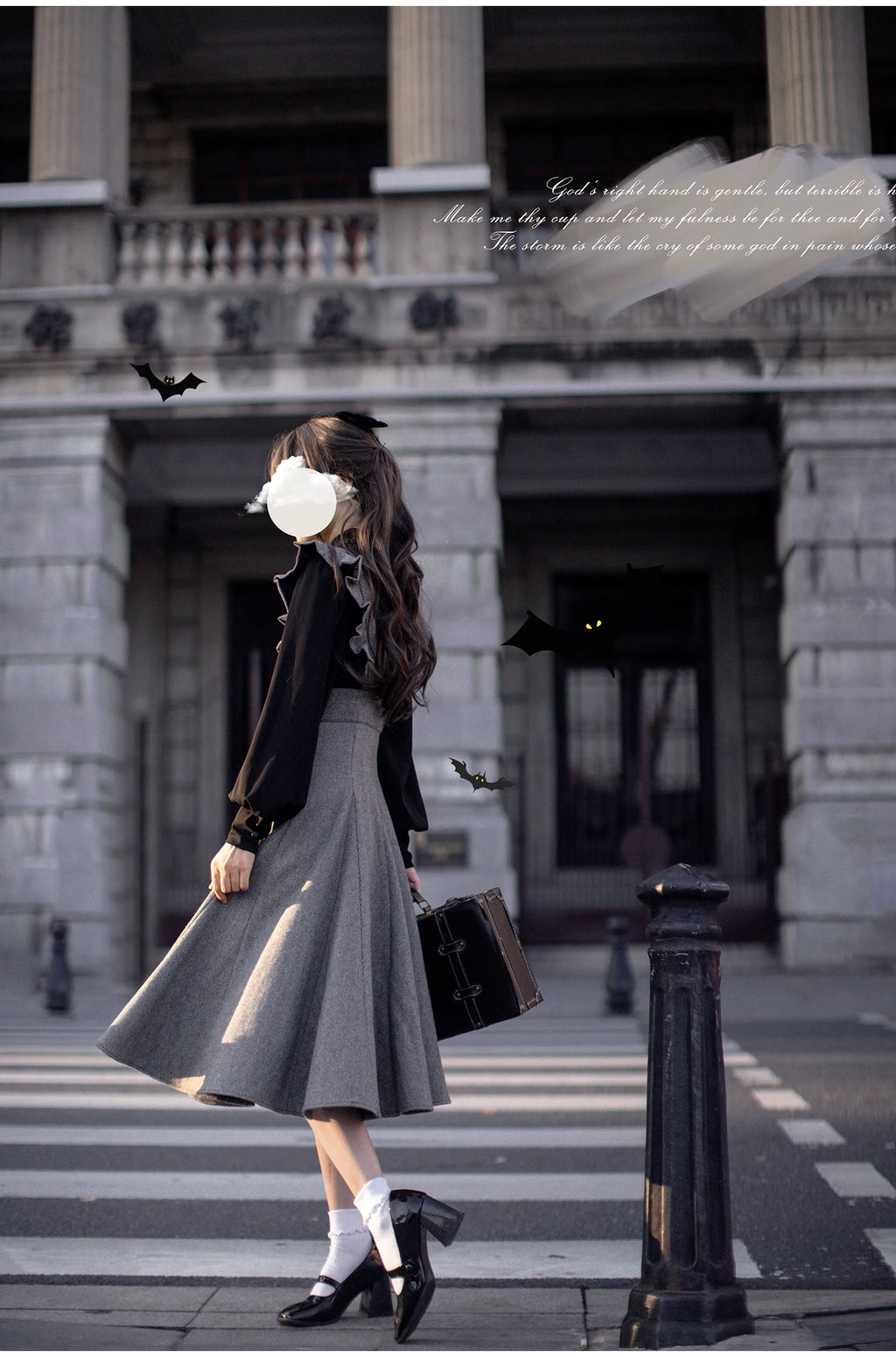 Serena - Elegant Woolen Lolita JSK Dress Set - image 12