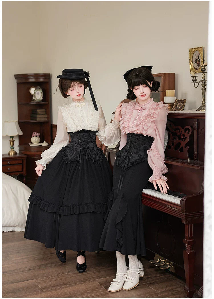 Blake - Boning Gothic Lolita Mermaid Skirt, Lifted-hem SK and Accessories - image 8