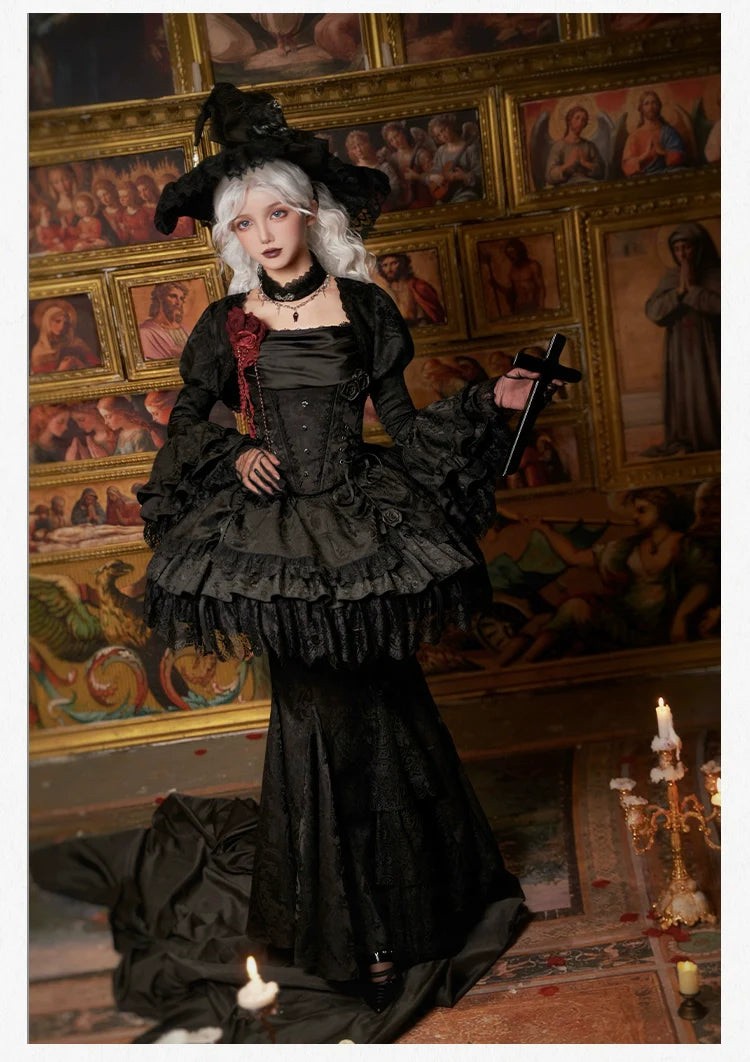 Twilight Witch-Inspired Black Gothic Lolita Skirt Set - image 18