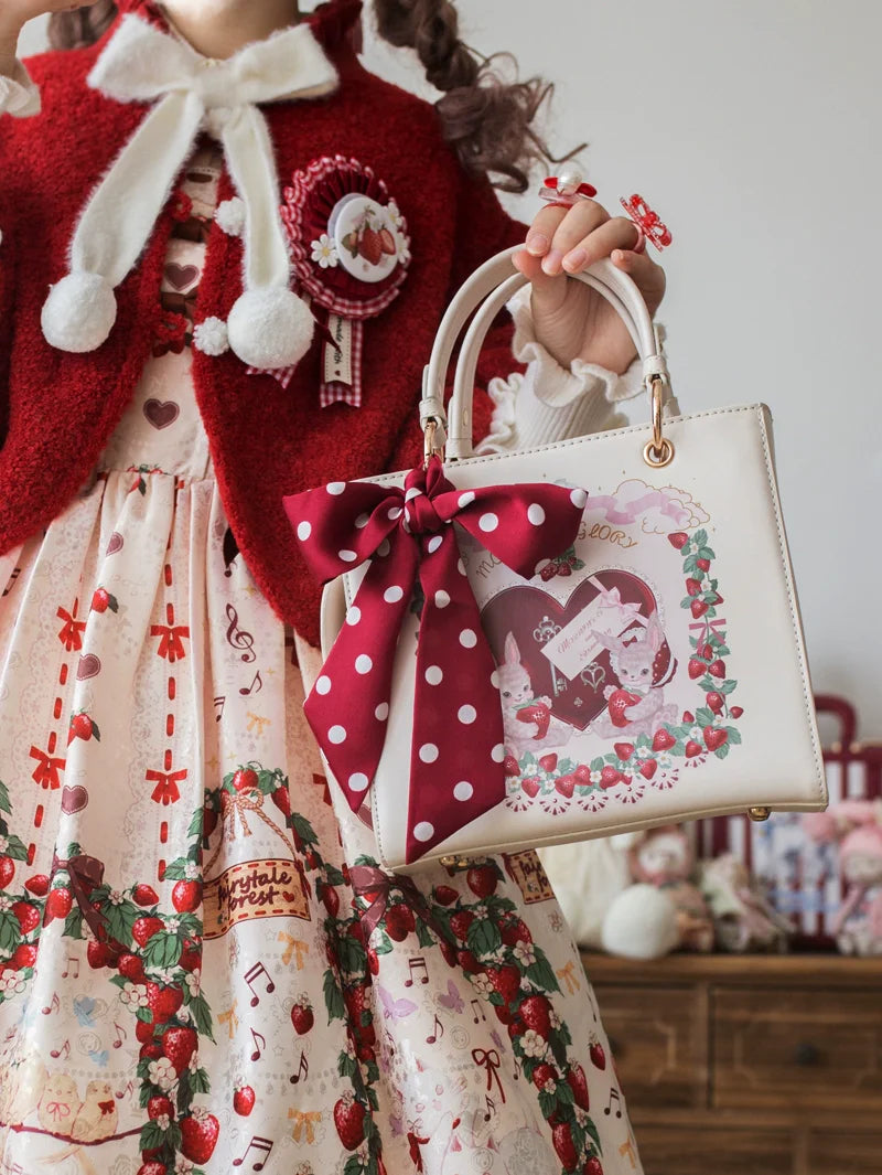Retro Lolita Handbag PU Square Wedding Bag - image 5