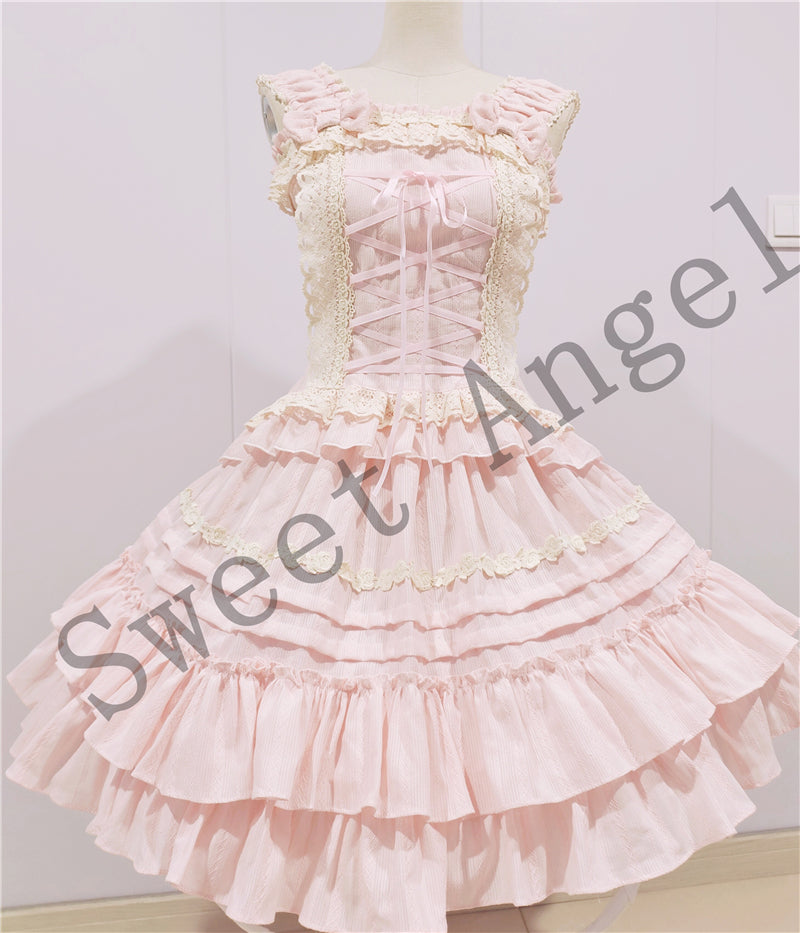 Balletcore Sweet Lolita Pink Dress Set - image 8