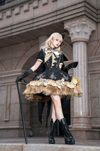 Glitter Oath - Military Lolita OP Dress with Detachable Split Tail Cloak - image 7