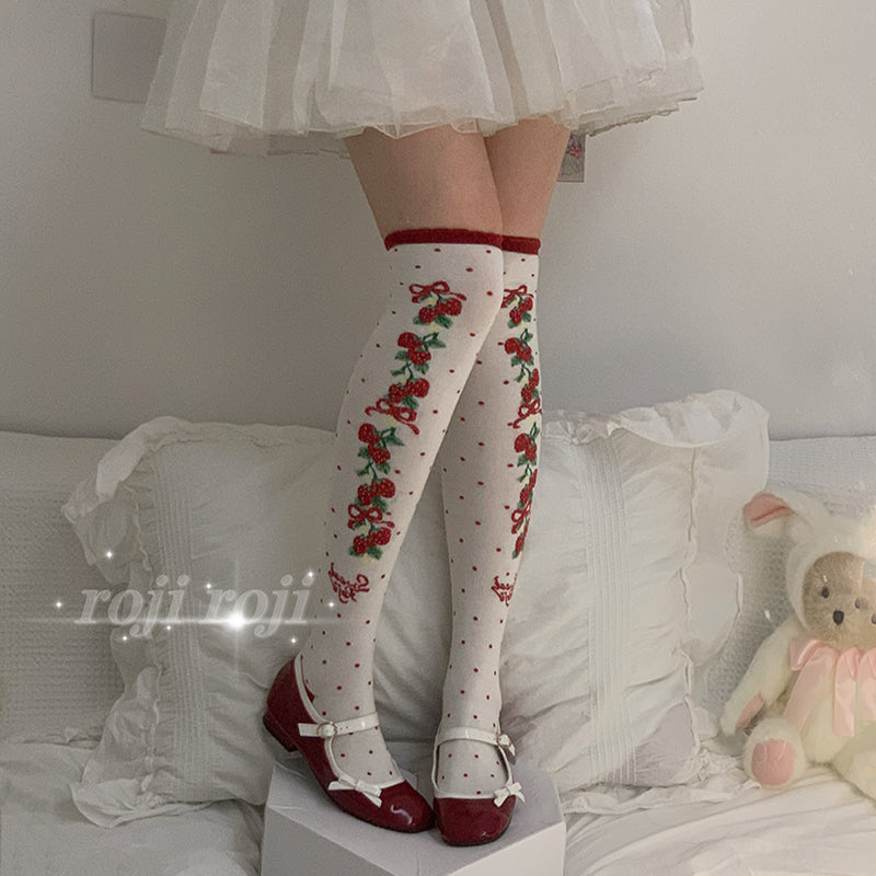 Autumn Sweet Lolita Cotton Thigh-high Socks - image 2