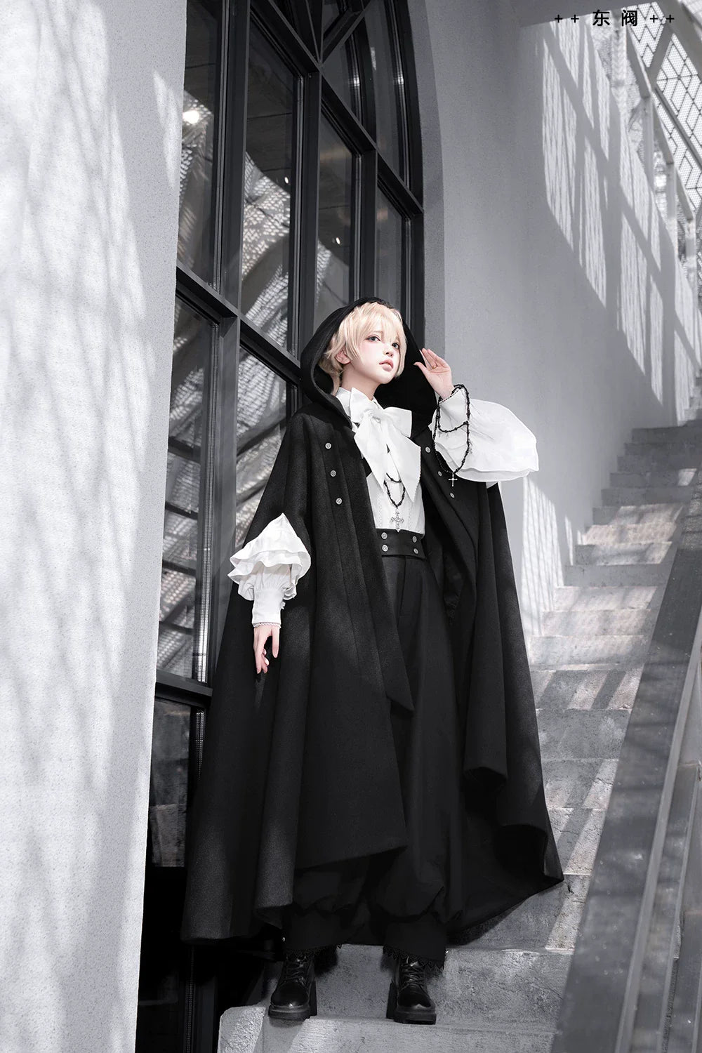 Codename 003 - Ouji Lolita Shirt and Pants Set, Hooded Cape - image 12