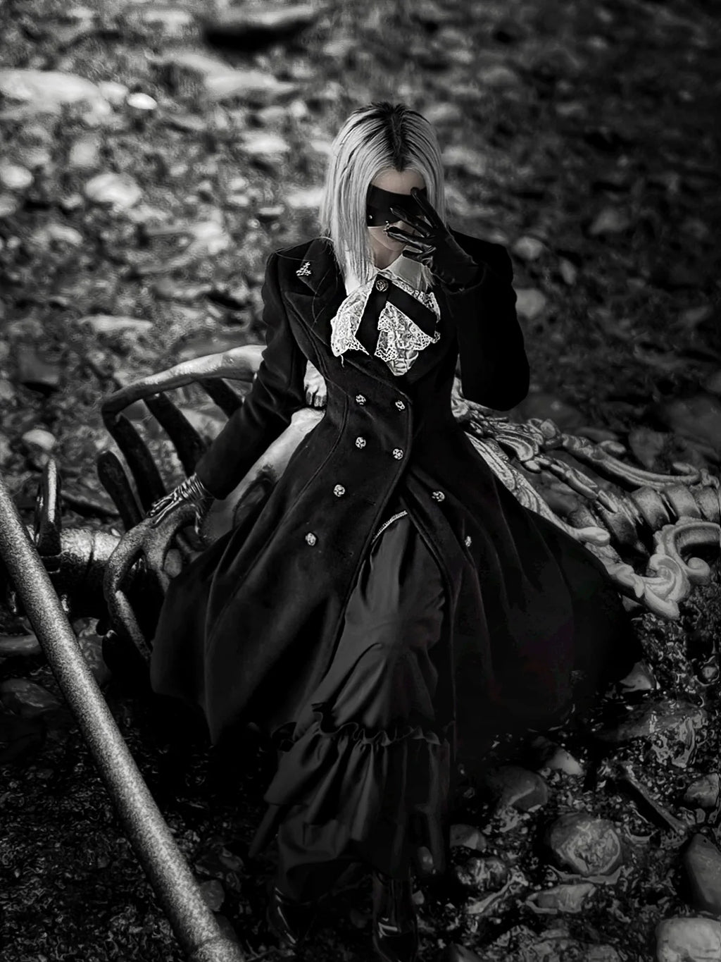 Downfall Dawn - Gothic Double-Breasted Lolita Coat - image 4