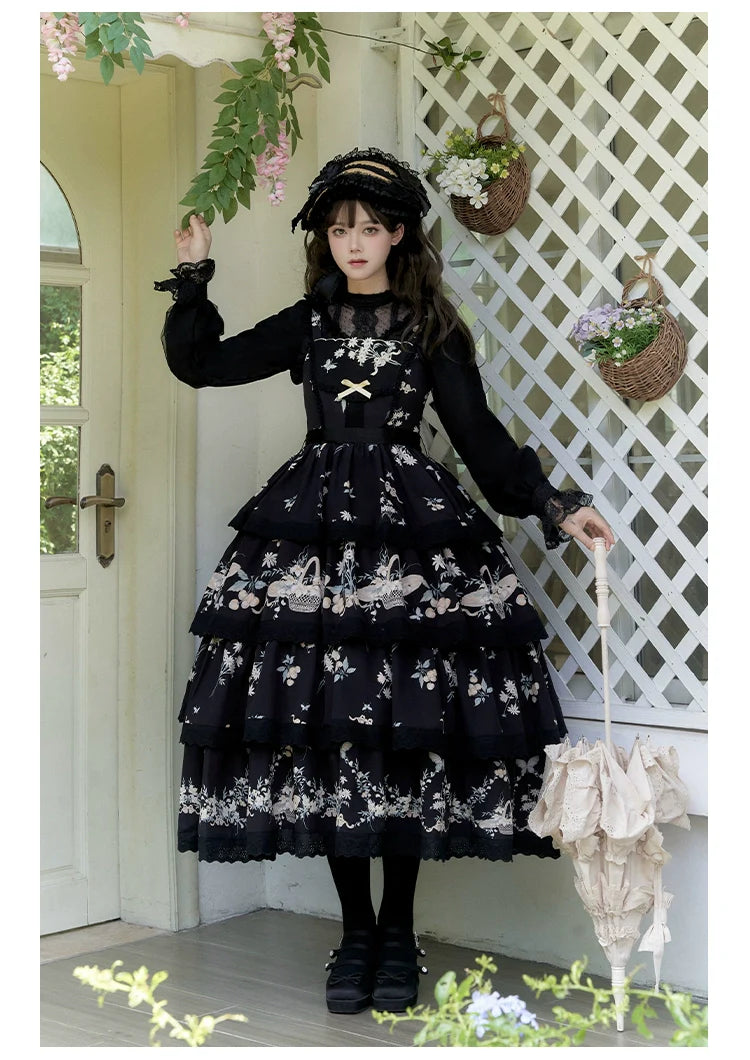 Letter and Poetry - Classic Lolita JSK Suit Four-tiered Twins Dress - image 10