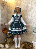Plaid Petal Bunny - Old School Lolita Plaid OP Dress, Petal-shaped Hem - image 46