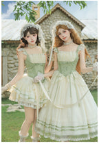 Unfailing - Classic Lolita Bow Jacquard Corset JSK Dress - image 13