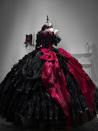 Gothic Lolita Wedding Corset JSK Dress, Lift-Up Hem - image 7