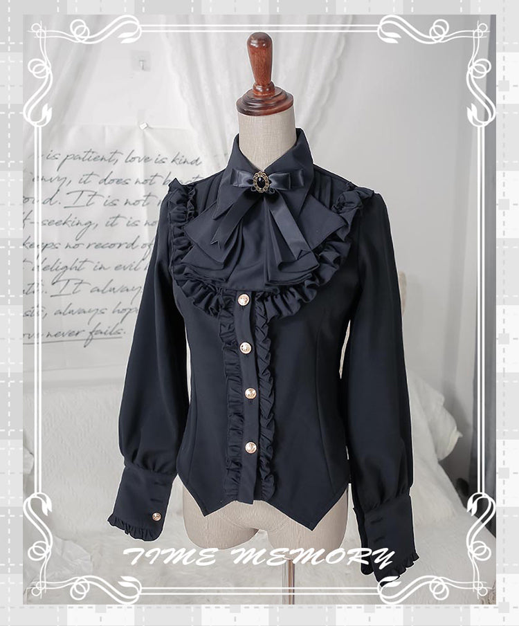Elegant Lolita Slim Fit Mutton Sleeve Blouse - image 20