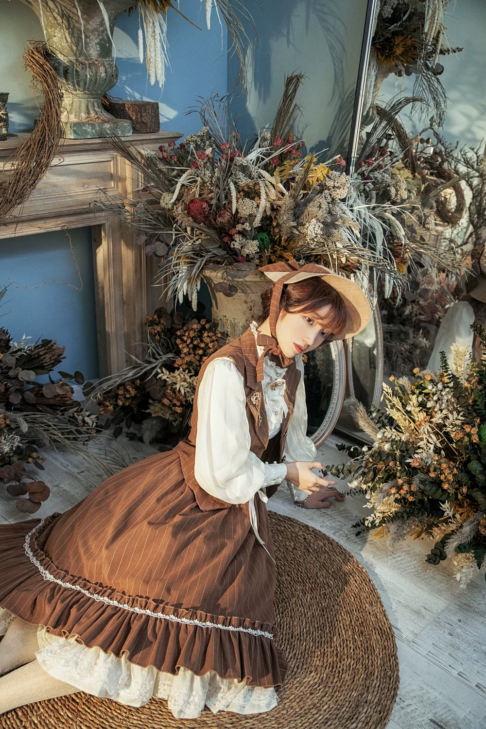 Rose Doll - Elegant Lolita Striped Fishbone Skirt - image 51