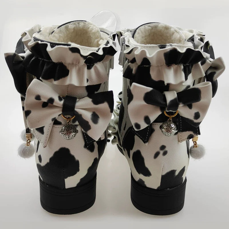 Enthusiastic Ideation - Elegant Lolita Shoes Fleeced Short Martin Boots - image 33