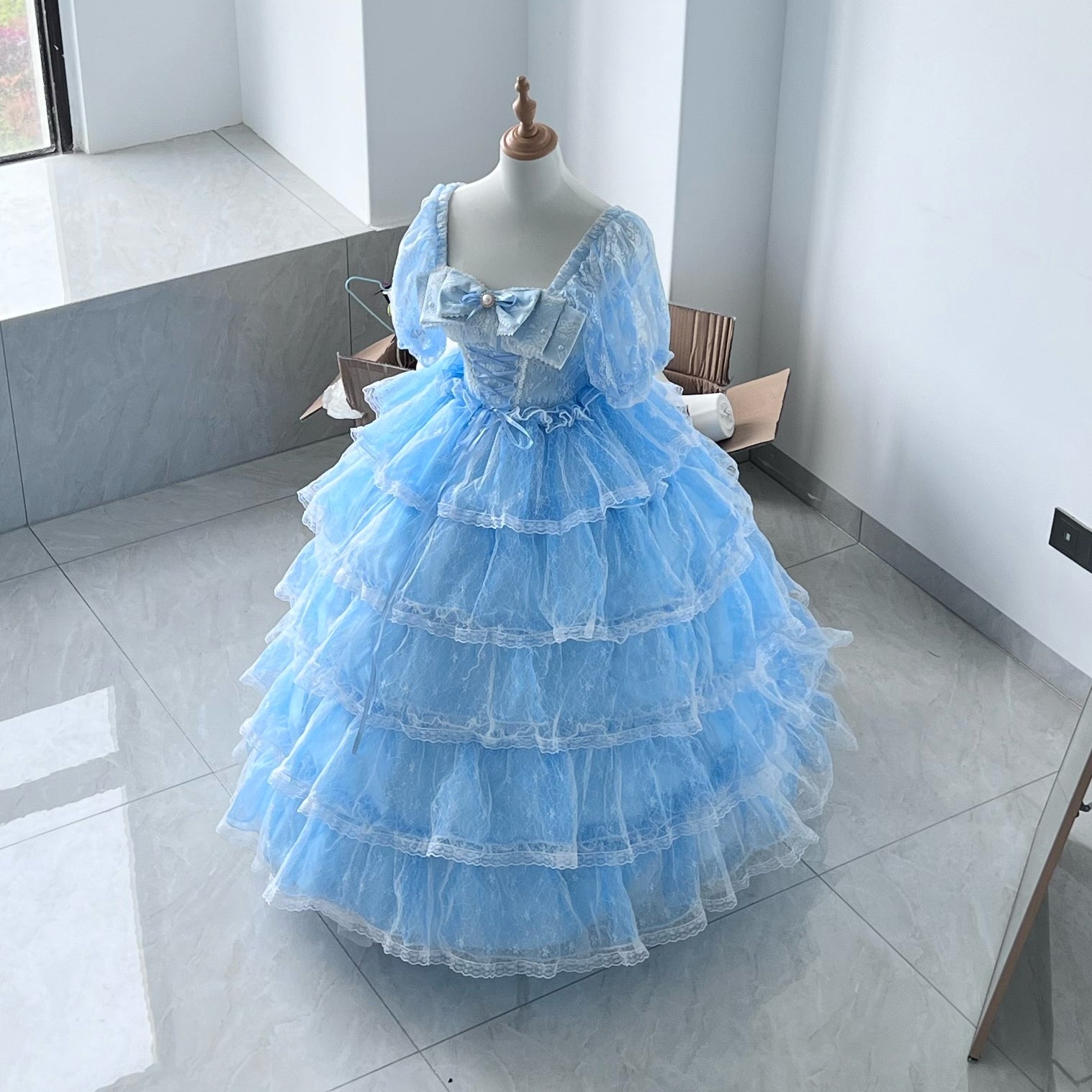 Shisan District - Wedding Lolita OP Suit with Angel Demon Wings - image 31