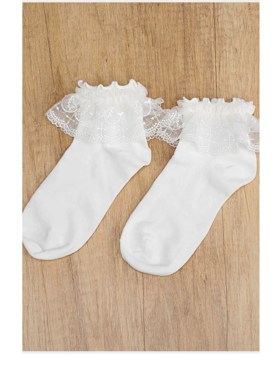 Liziliangchan Wing Cross Lace Lolita Socks - image 6