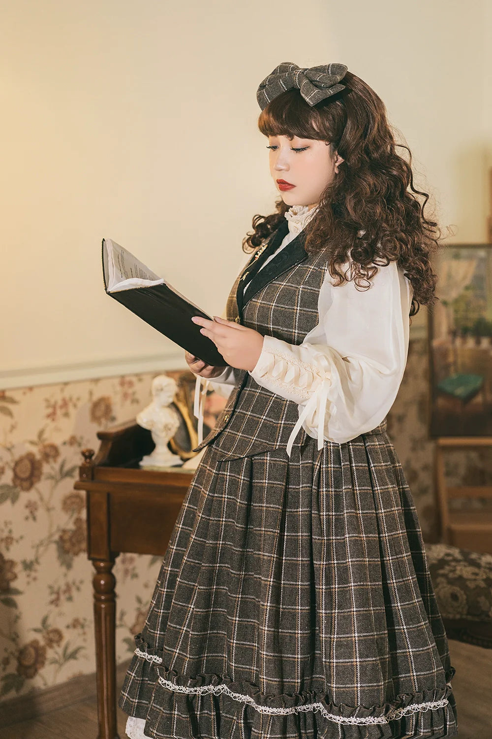 Rose - Elegant Lolita Fishbone Grid Skirt Customized - image 42