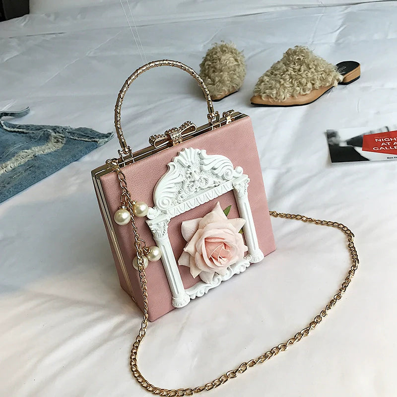 Gothic Lolita Retro Bag Baroque Square Crossbody Bag - image 12