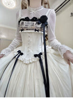 Letter from London White Newspaper Print Classic Lolita JSK Dress - image 13