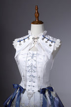 Blue Dragon Bone Ouji Lolita Shorts Suit with Trailing - image 13