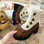 Winter Lolita Boots Fur Mary Jane Lolita Low Heel Shoes - image 52