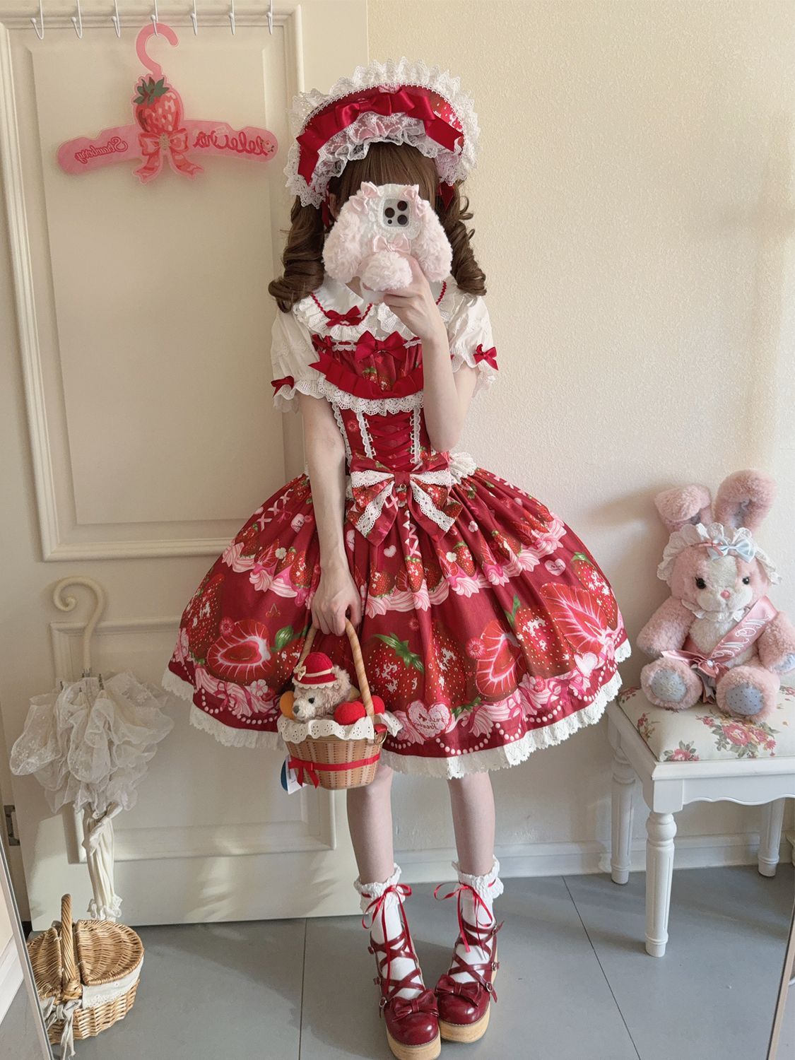 Strawberry Tale Sweet Lolita Strawberry Print JSK - image 16