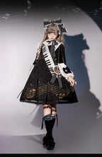 Black and White Sonata - Ouji Lolita Vest Suit and Vintage Lolita OP Dress - image 13