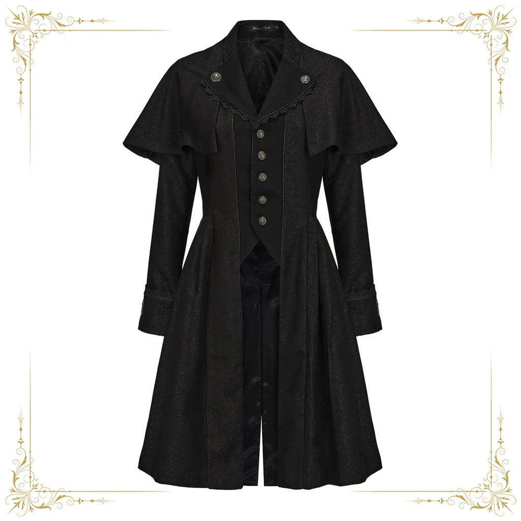 Sea of Hope - Ouji Lolita Long Coat, Detachable Cape - image 2